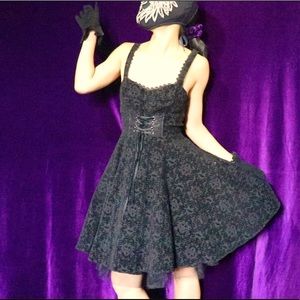 Gothic Velvet embossed Dress
